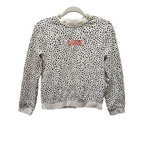 Vans girls white black spotted pink embroidered sweatshirt XL